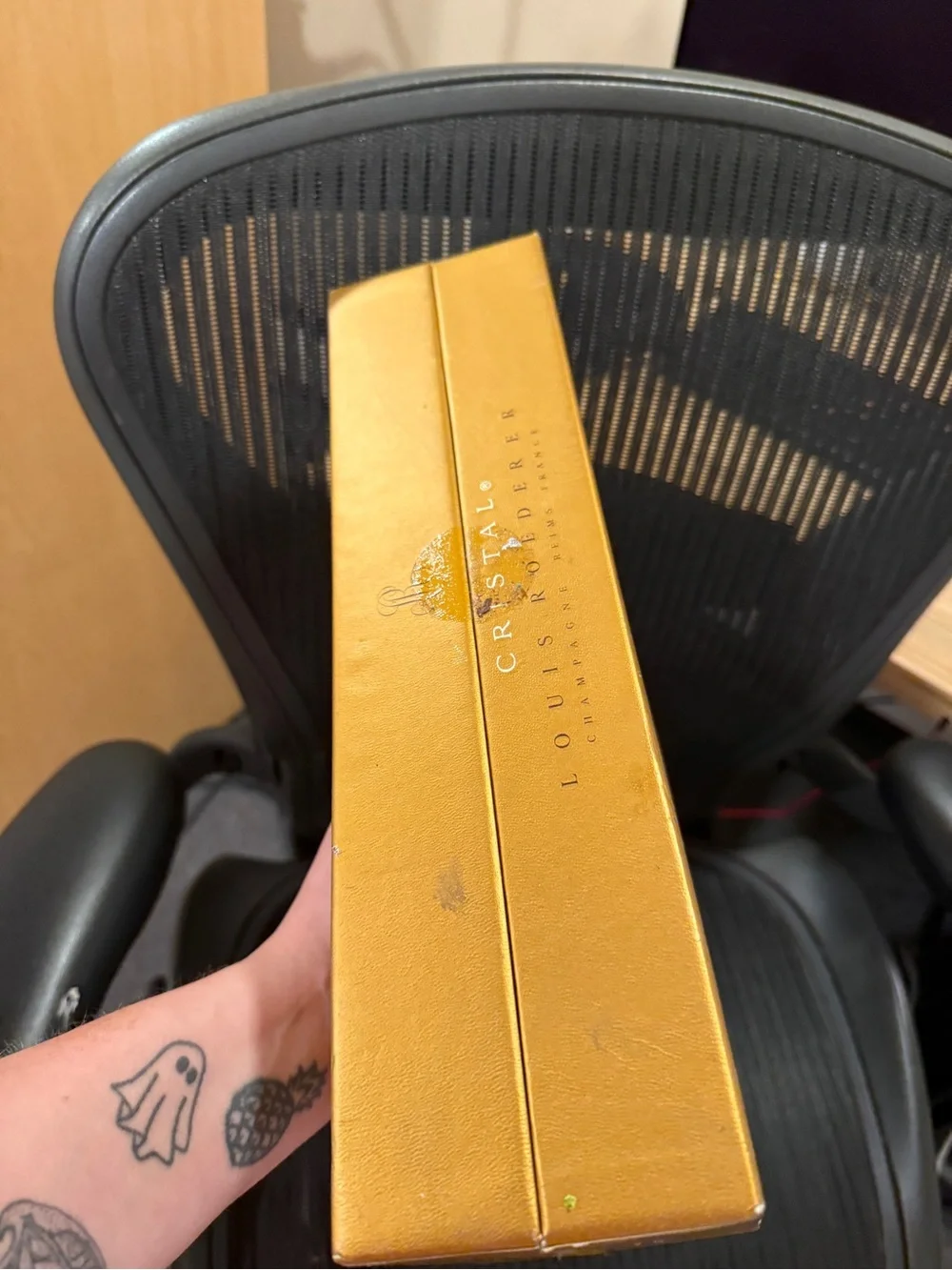 Louis Roederer Cristal Champagne Gold Gift Box New Bottle